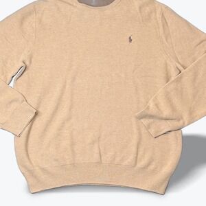 Polo Ralph Lauren Crewneck Sweater Mens XXL Pima Cotton Embroidered Brown Preppy